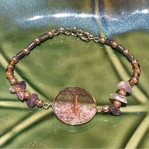 Handcrafted Tree is Life Boho Bracelet 7”